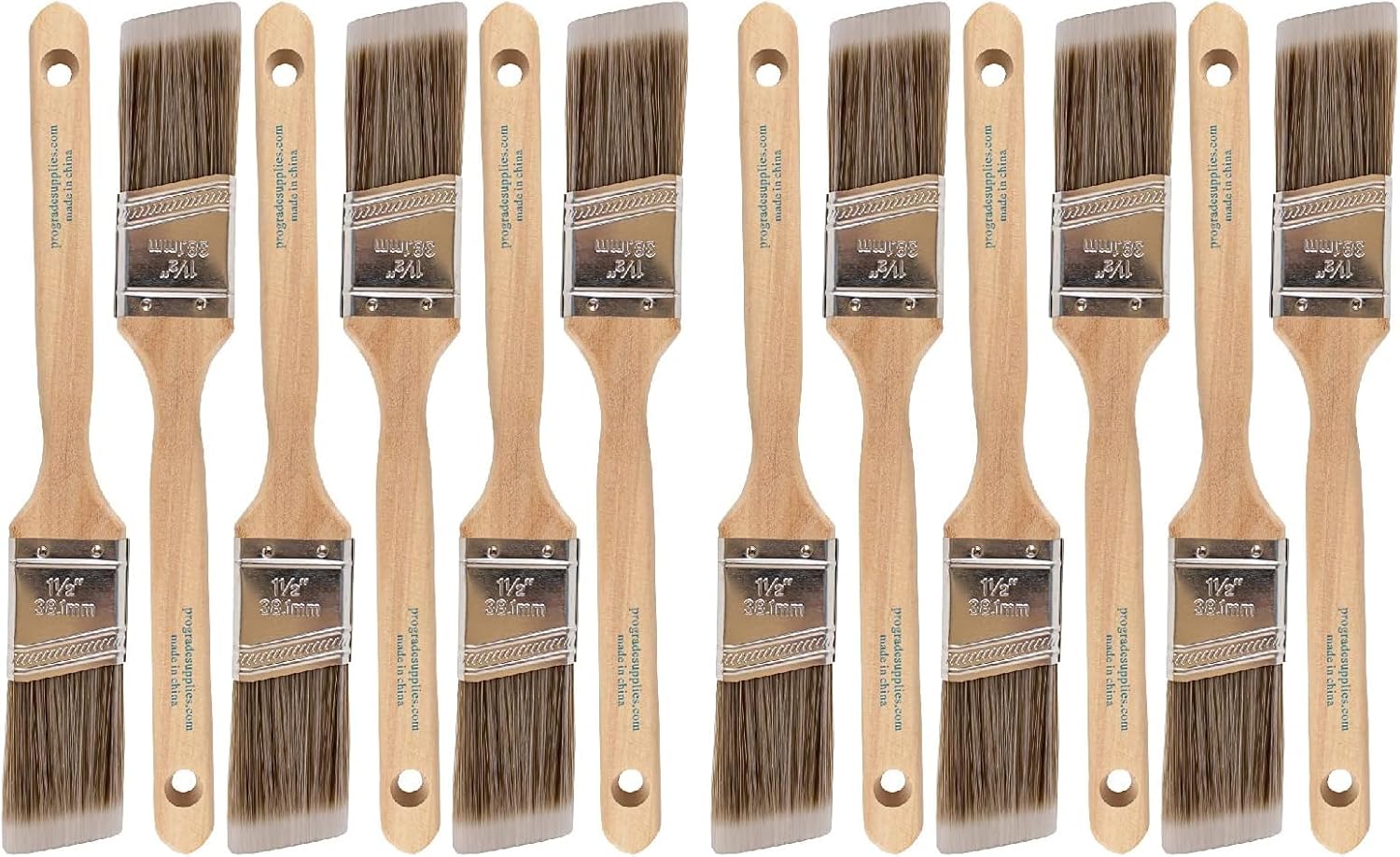 Vermeer Paint Brushes - 6-Pack - 1.5" Angle Sash Brushes for All Latex and Oil Paints & Stains - Home Improvement - Interior & Exterior Use