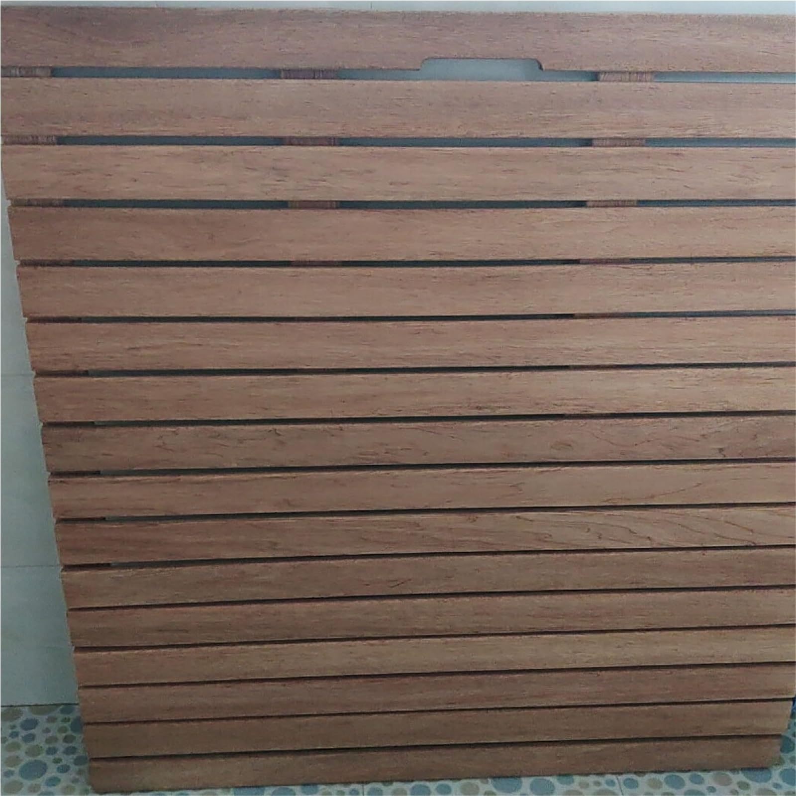 pedana doccia legno Tappetino Da Bagno In Legno Antiscivolo, In Legno Massello A Doghe Per Uso Interno Ed Esterno, Antiscivolo Superficie Liscia E Materiale(L x W 55 x 30cm)