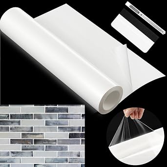 12 x 300 Inch Adhesive Tile Mat Double Sided Tape Sheet 16 Sq ft Wide Large Adhesive Tile Setting Mat for Arts Crafts DIY Projects Wall Home Decoration