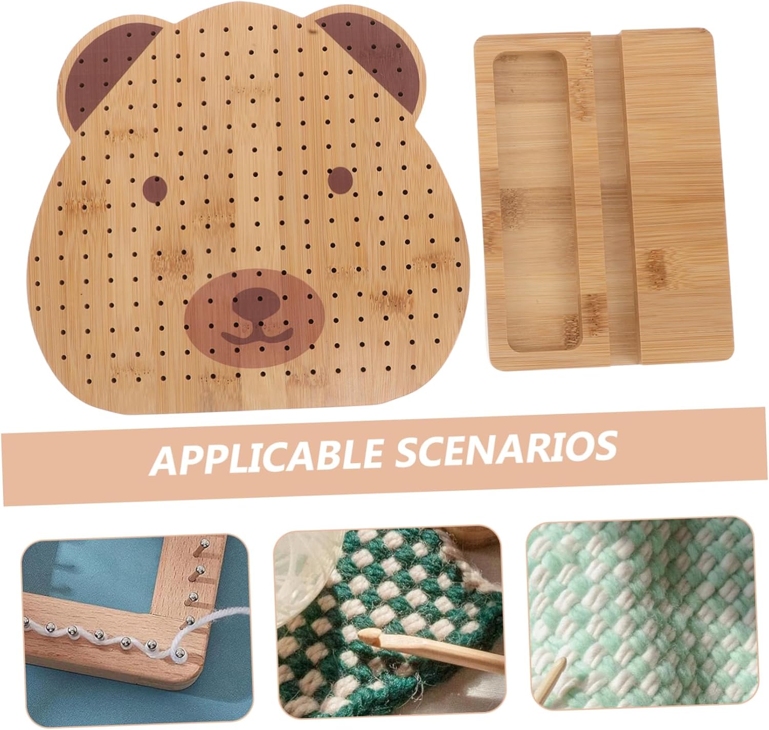 VILLFUL Wooden Crochet Blocking Board with Pins Durable Pegboard for Simplified Knitting for All Skill Levels Crochet Mat for Organized Projects