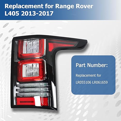 Miniatura 2 de WFLNHB Reemplazo de luz trasera derecha para Land Rover Range Rover L405 2013-2017 Luz trasera luz de parada de freno indicador de advertencia lado