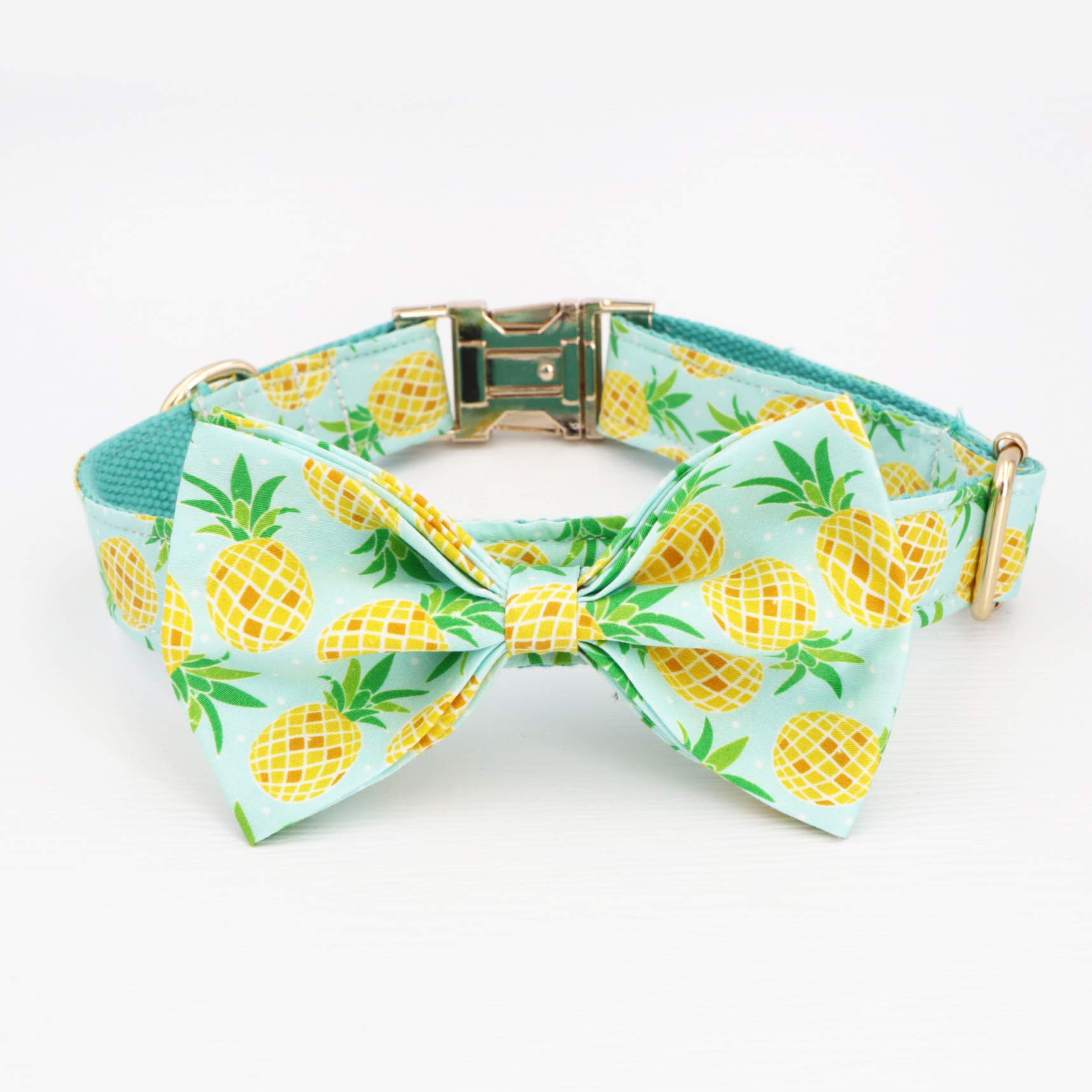 Hundehalsband Mit Abnehmbarer Sommerblumen-Fliege – Ananas-Muster Für Kleine Hunde & Welpen