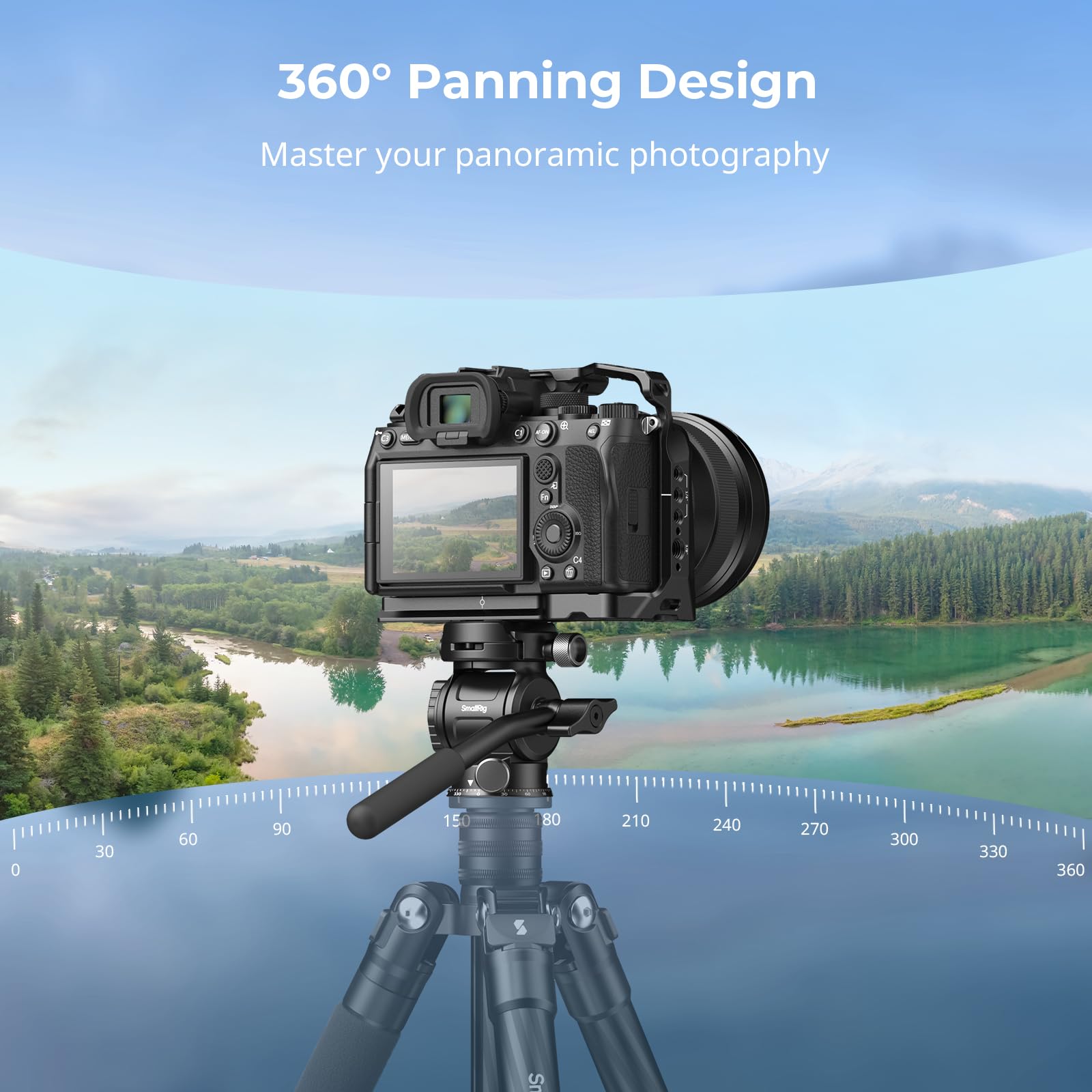 SMALLRIG CH3 Video Head, Treppiede Fluido Pan Tilt Head con Piastra a Sgancio Rapido per Arca Swiss, Supporto Rotazione a 360° e Inclinazione a 90°/-70°, Carico Massimo 3 kg/6,6 Libbre, per DSLR-4936