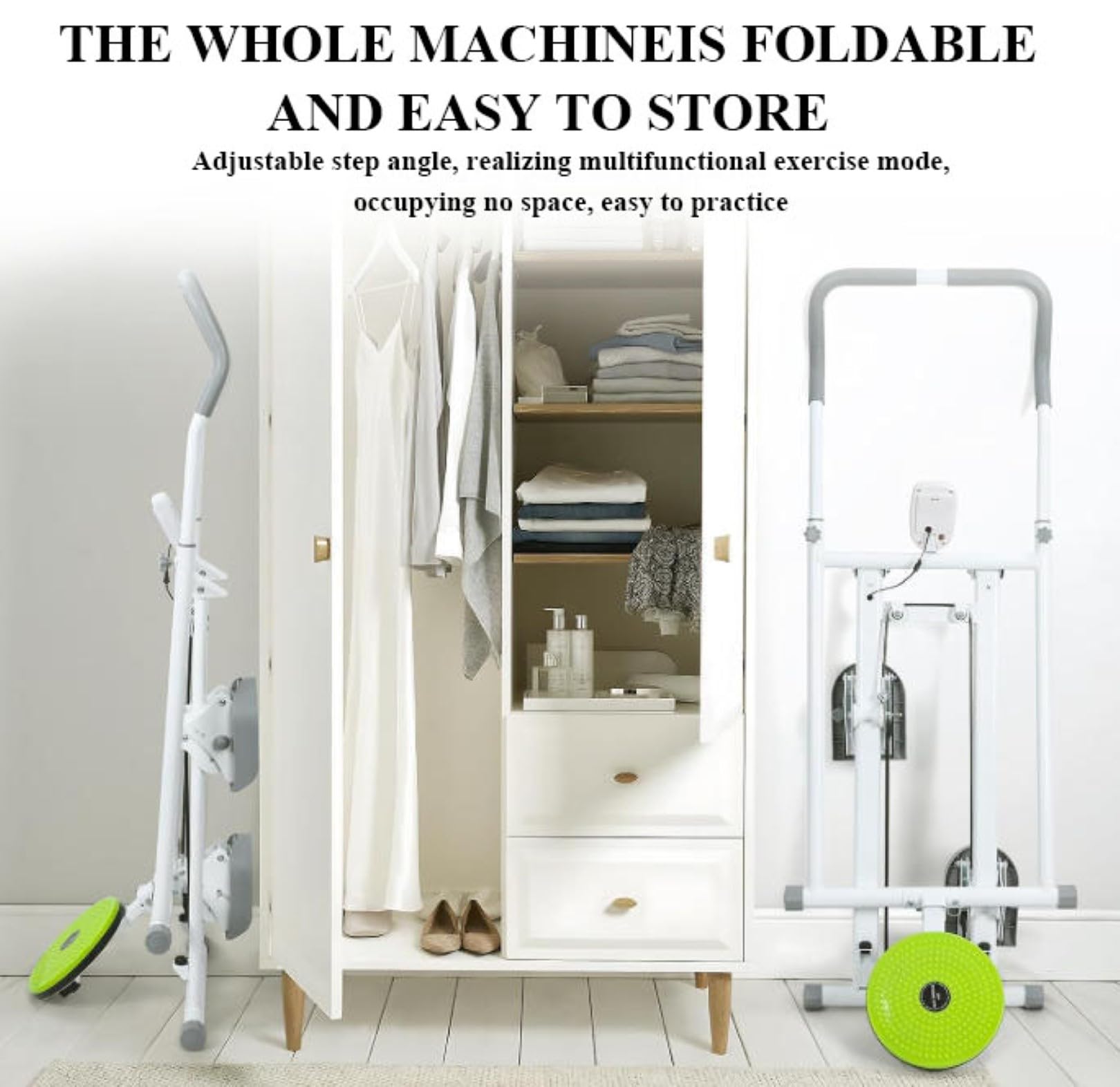 Stepper per scale, regolabile, pieghevole, per allenamenti cardio a casa