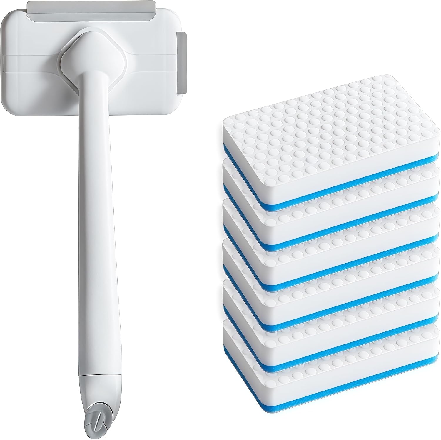 Magic Sponge Eraser Scrub Brush,6 Melamine Sponges Refills,Bathtub Shower