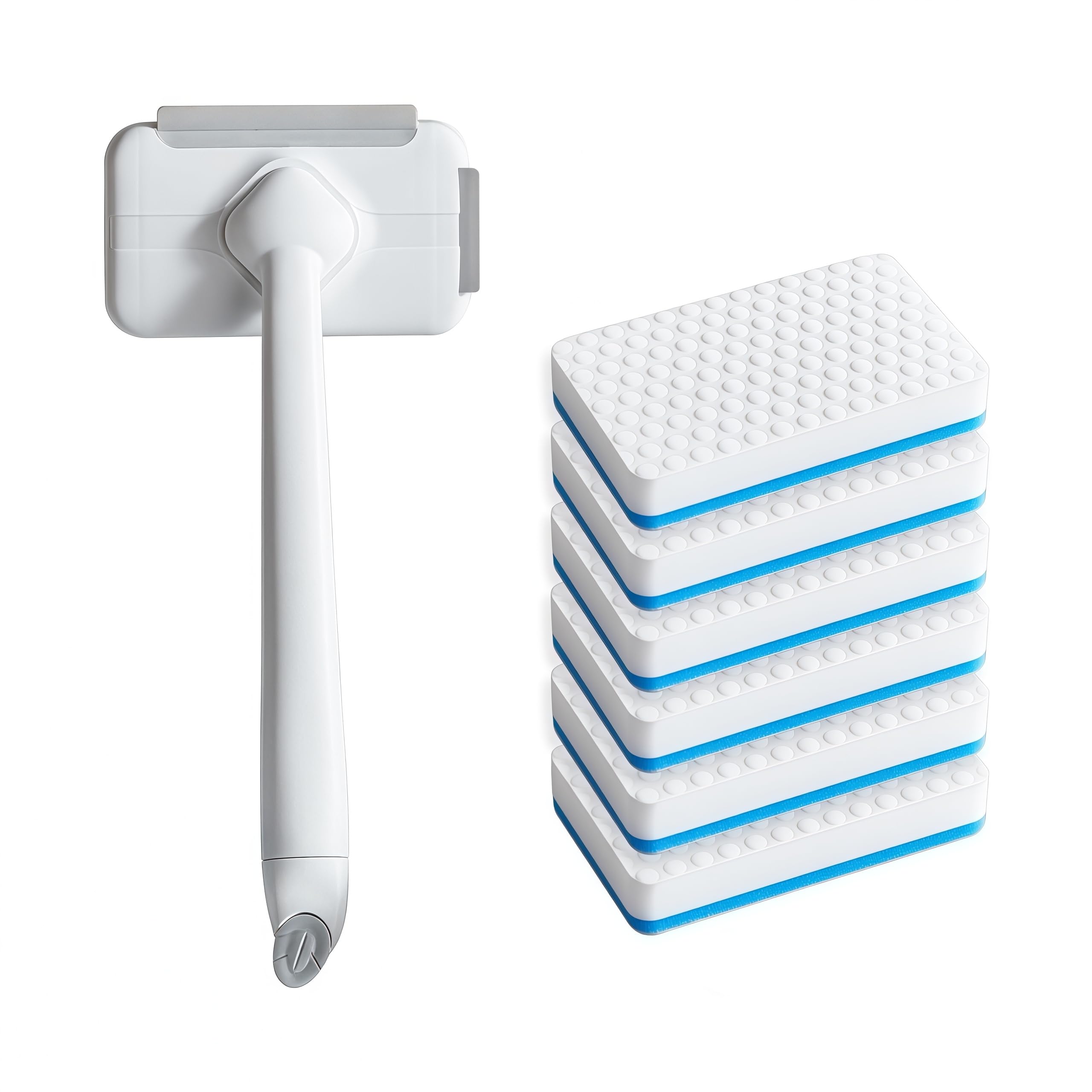 Magic Sponge Eraser Scrub Brush,6 Melamine Sponges Refills,Bathtub Shower