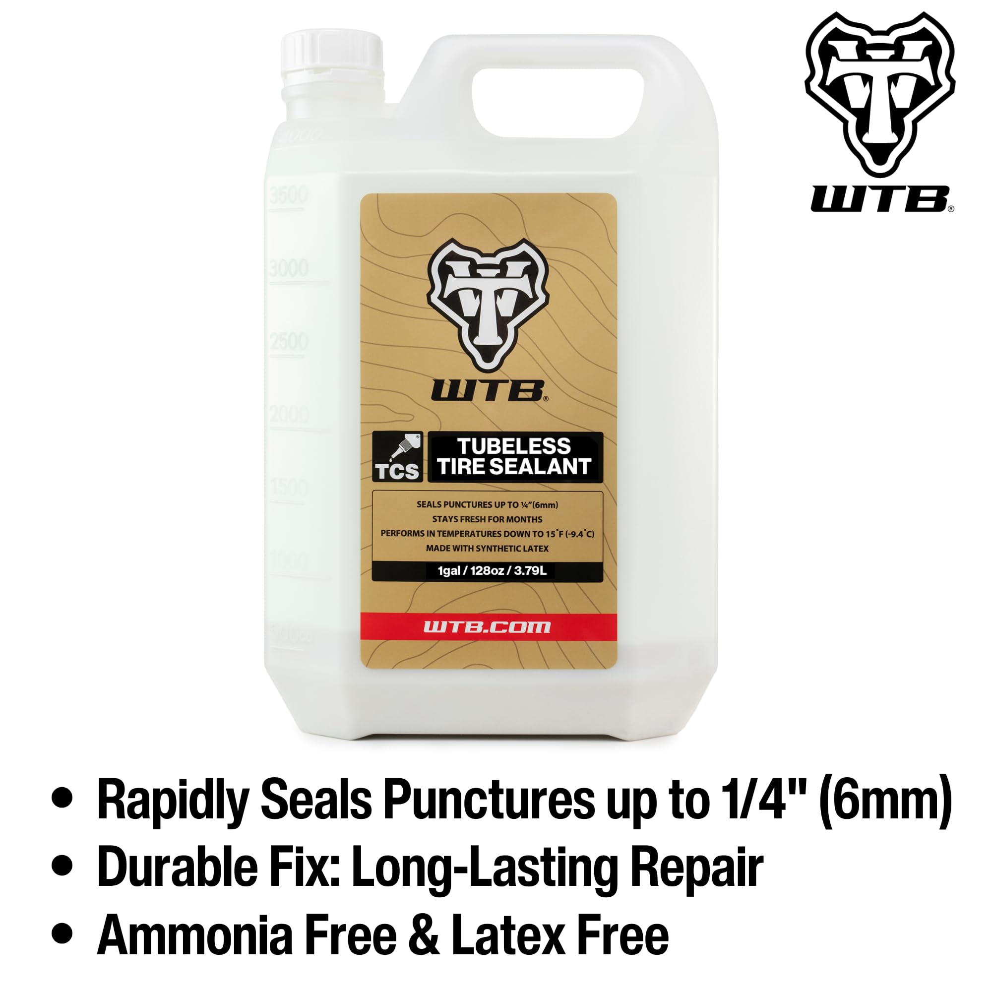 WTB Tubeless Reifendichtmittel, 3,8 l, MTB, Kies/CX, Straße, schnell verschließend, langlebig, ammoniakfreie Formel, funktioniert unter Allen Bedingungen, versiegelt Löcher bis zu 6 mm