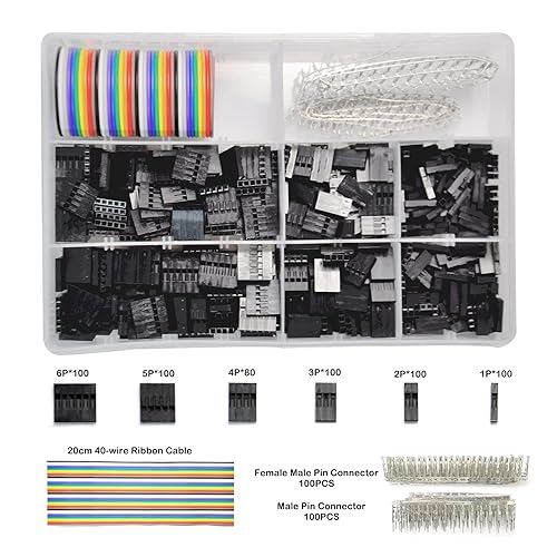 Gikfun 780 unids 0.100 in paso 1 2 3 4 5 6pin vivienda conector Dupont alambre macho hembra crimpadoras adaptador adaptador kit surtido para RC