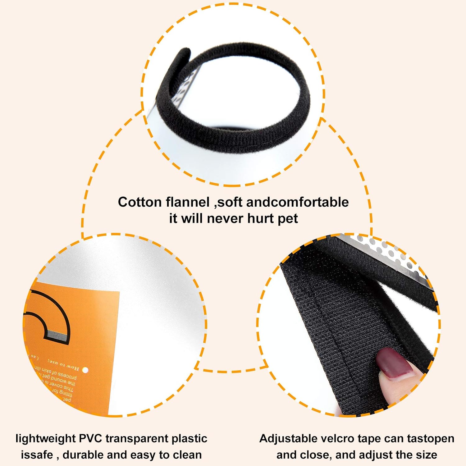 Weewooday 3 Pieces Dog Cone Collar, Adjustable Pet Cone Protective Collar Anti-Bite Lick Wound Cone Healing, Soft Plastic E-Collar Neck Cone for Small, Medium Dog and Cat