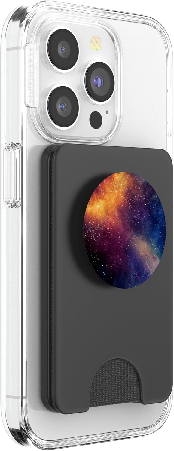 Orange Blue Galaxy Space Nebula PopSockets PopWallet for MagSafe