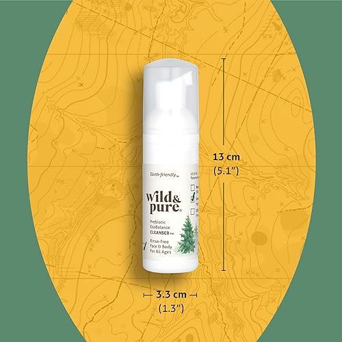 Miniatura 6 de Wild & Pure Limpiador de piel sensible, juego de viaje de 2 piezas (1.7 y 0.9 onzas líquidas), lavado con pH equilibrado, apto para microbiomas para