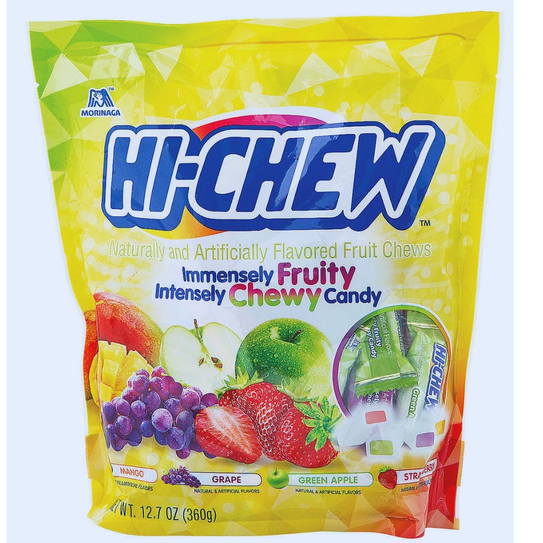 Hi-Chew Original Fruit Chewy Candy - Assorted Fruit Flavors (Pack of 72) - Perfect for Parties, Halloween Treats, Birthday Goodie Bags, & More