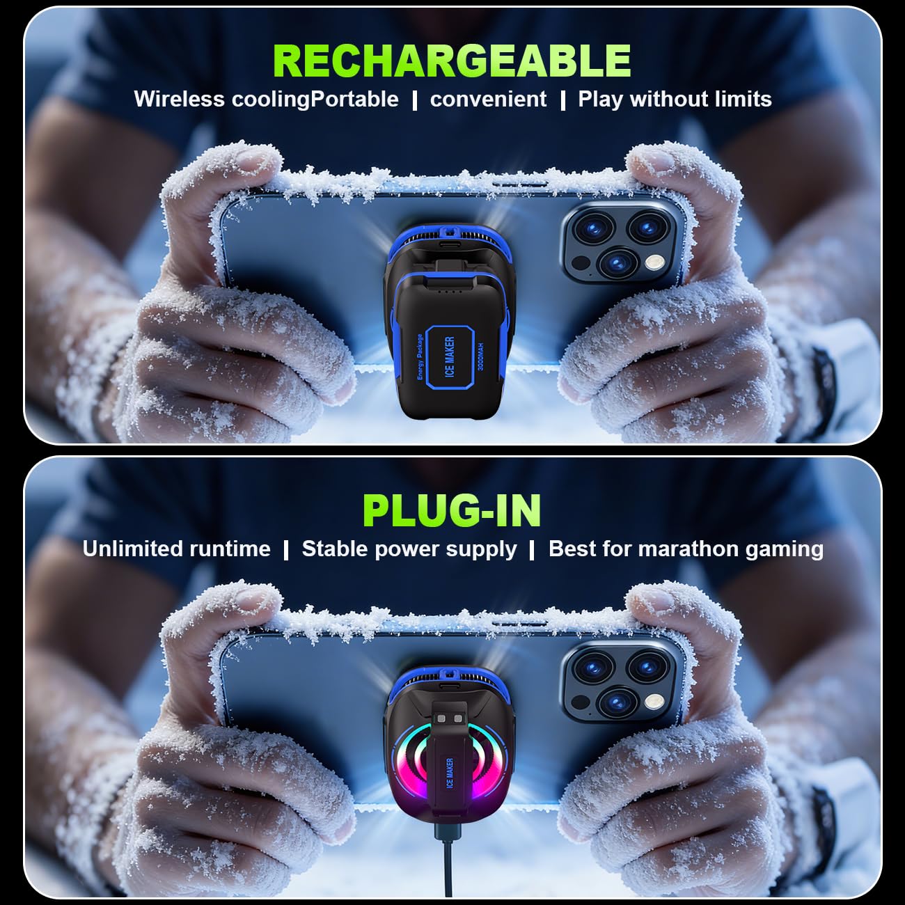 Handy-Kühler für Spiele, wiederaufladbarer Akku, magnetisch, tragbar, Heizkörper für Mobiltelefone, lustiger Kühler für iPhone Series, iPad Pro, TikTok Live