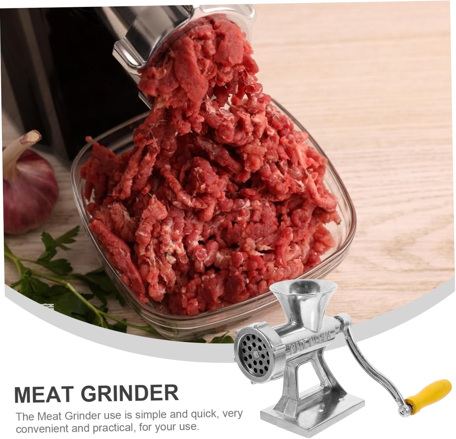 KICHOUSE Manual Meat Mincer Hand-cranked Grinder for Sausage Stuffing and Home Use Easy to Clean Kitchen Tool for Minced Meat Preparation