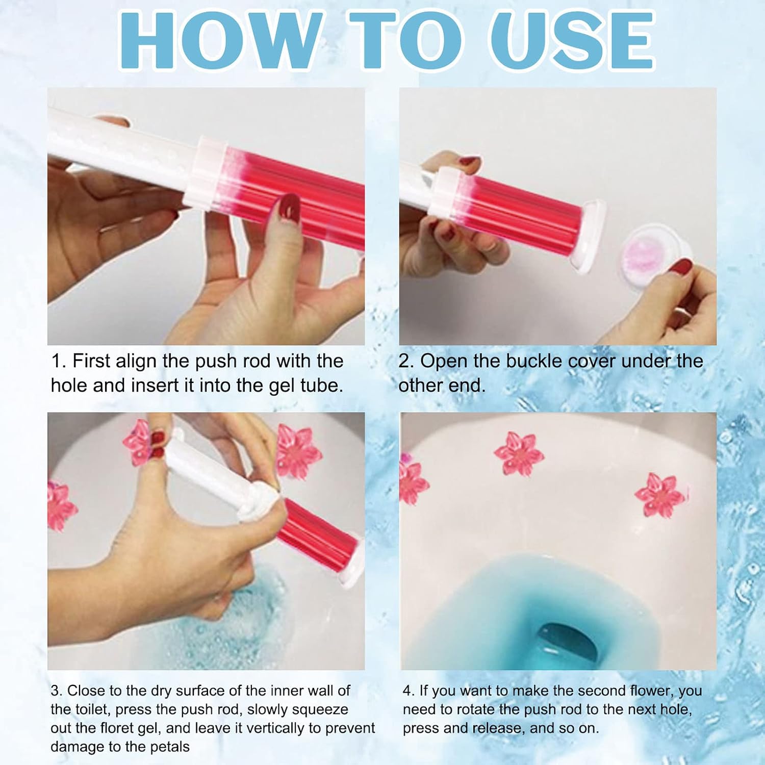 3 Set Fragrance Toilet Gel Stamp Flower Stamp Toilet Gel for WC Deodorizing Clean