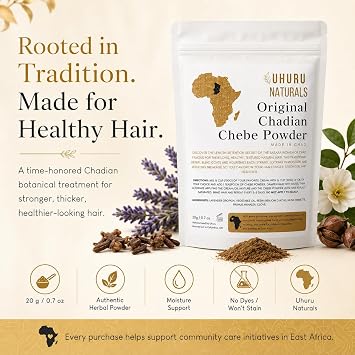 Uhuru Naturals Chadian Chebe Hair Powder, 20 Grams (Pack of 1), Neutral