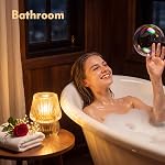 Small Battery Operated Lamp with Timer, Mushroom, Amber | Cordless, Glass, Tiny, Home Decor, Table, Shelf, Bedroom, Entryway, Kitchen, Bathroom, Birthday Gift for Women