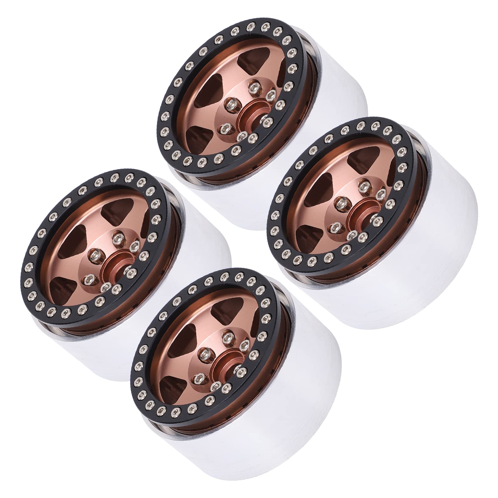 4 szt. 1,9 cala RC piasta samochodowa ze stopu aluminium do 1/10 RC Track do Axial SCX10 90046 AXI 03007 do MST (brązowy)