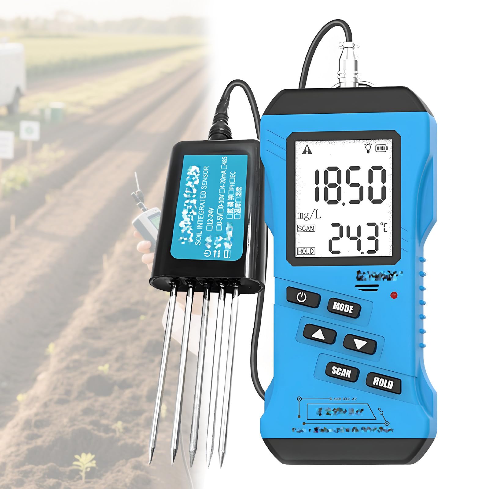 Probador Rápido de Suelo 7 en 1,Prueba de Fertilidad del Suelo Probador de Humedad del Suelo para Plantas Analizador de Suelo para Jardinería y Agricultura