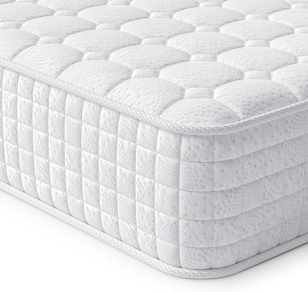 Vesgantti Materac 24 cm wysokości H3, 90 x 200 cm, średnio-twardy, 7-strefowy, materac kieszeniowy, ortopedyczny, materac kieszeniowy, materac z zimnej pianki Öko-Tex (biały, Tight Top)