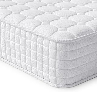 Vesgantti Hybridmatratze 140x200, H3 7-Zonen Druckentlastung Orthopädische Matratze, Taschenfederkernmatratze Oeko-TEX Zertifiziert, atmungsaktiv (24 cm Tight Top, weiß)‌