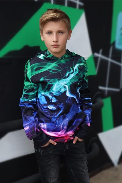 ALISISTER Felpa Bambino Ragazzi Ragazze 3D Stampare Kids Hoodie Manica Lunga Felpe con Cappuccioper 4-16Y - 3