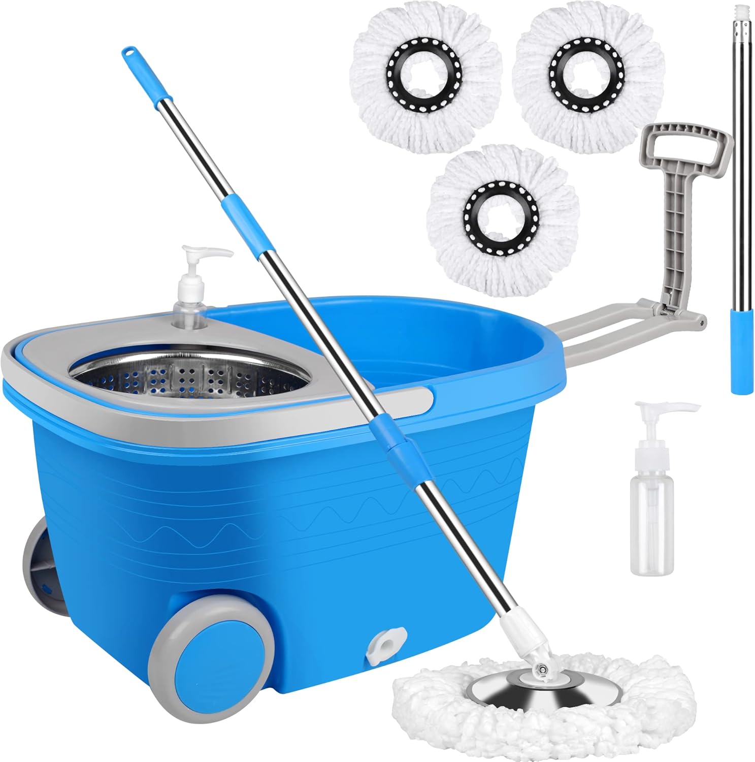 Mop and Bucket with Wringer Set, Mop and Bucket on Wheels
