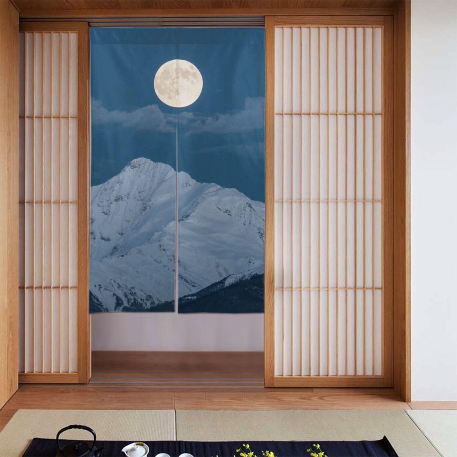 FekiLoot Moon Door Curtain for Doorway Privac,Personalized Blackout Kitchen Curtains Window Treatment 2 Panel Door Curtain Tapestry Hanging Room Divider Home Decor 34"X 56"