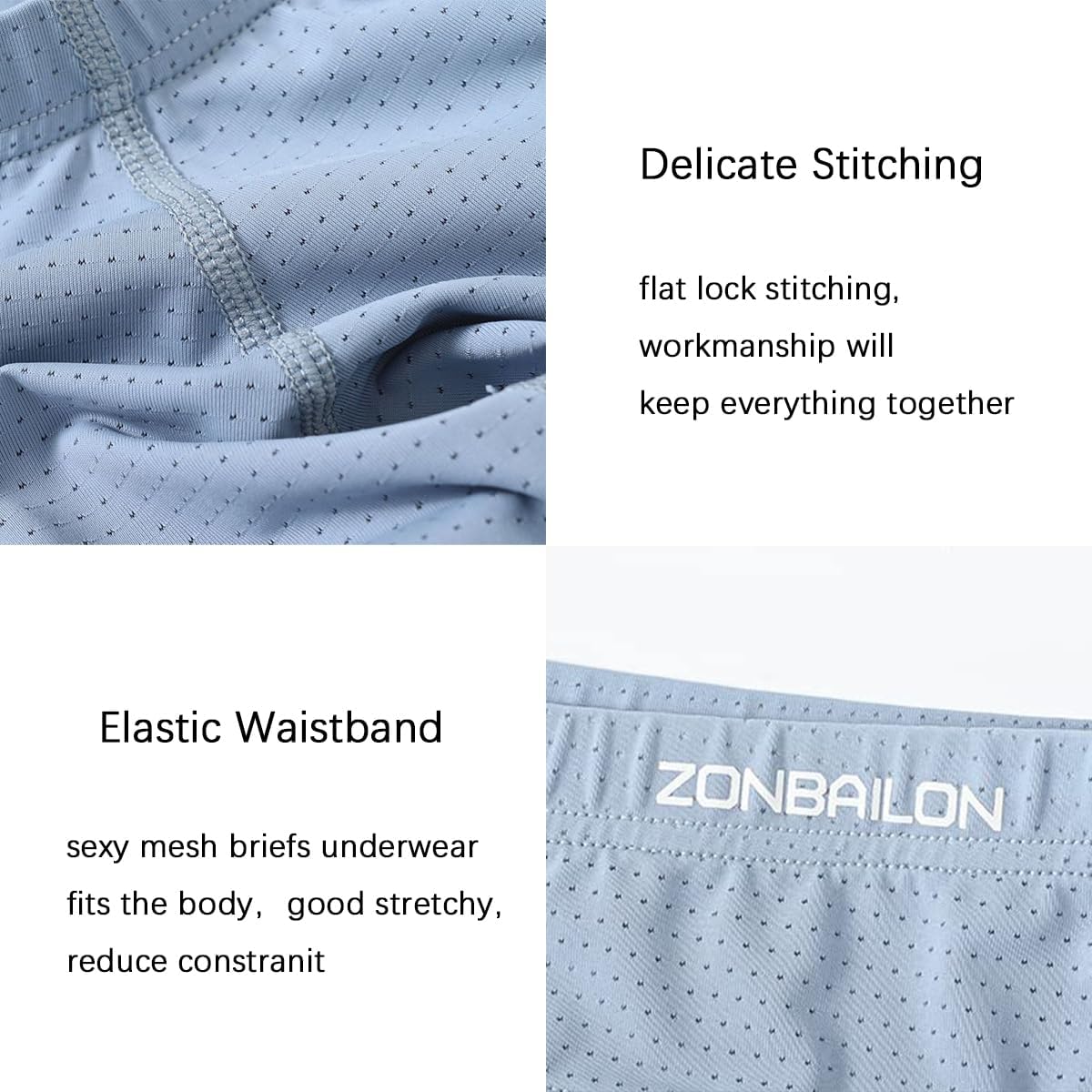 ZONBAILON Men's Sexy Underwear Briefs with Bugle Pouch Low Rise Breathable Soft Briefs