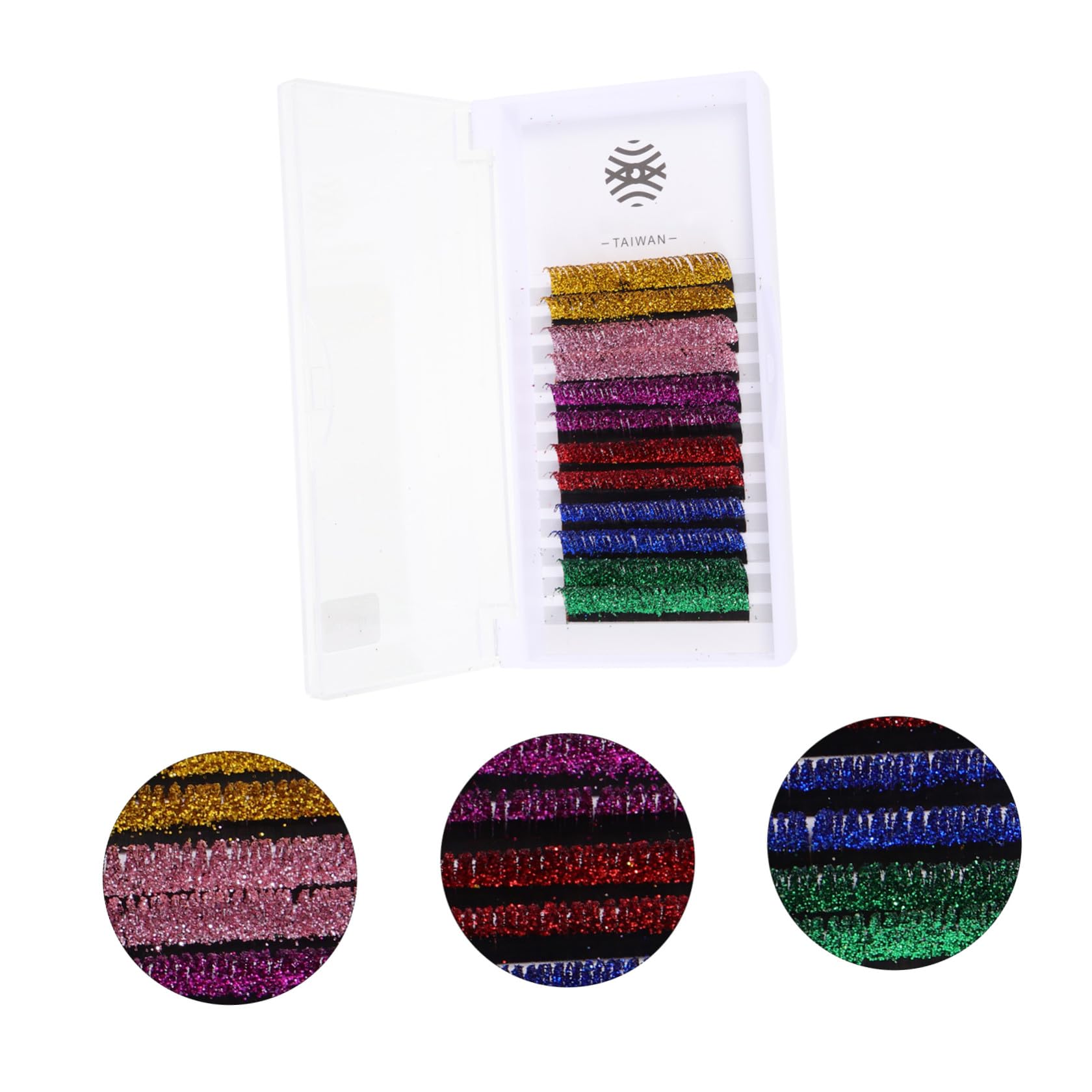 Baluue 18paia Lunghe Estensioni Di Ciglia Glitterate Colorate Da Ciglia Per Cosplay e Feste Sicure e Confortevoli Per Trucco e Spettacoli