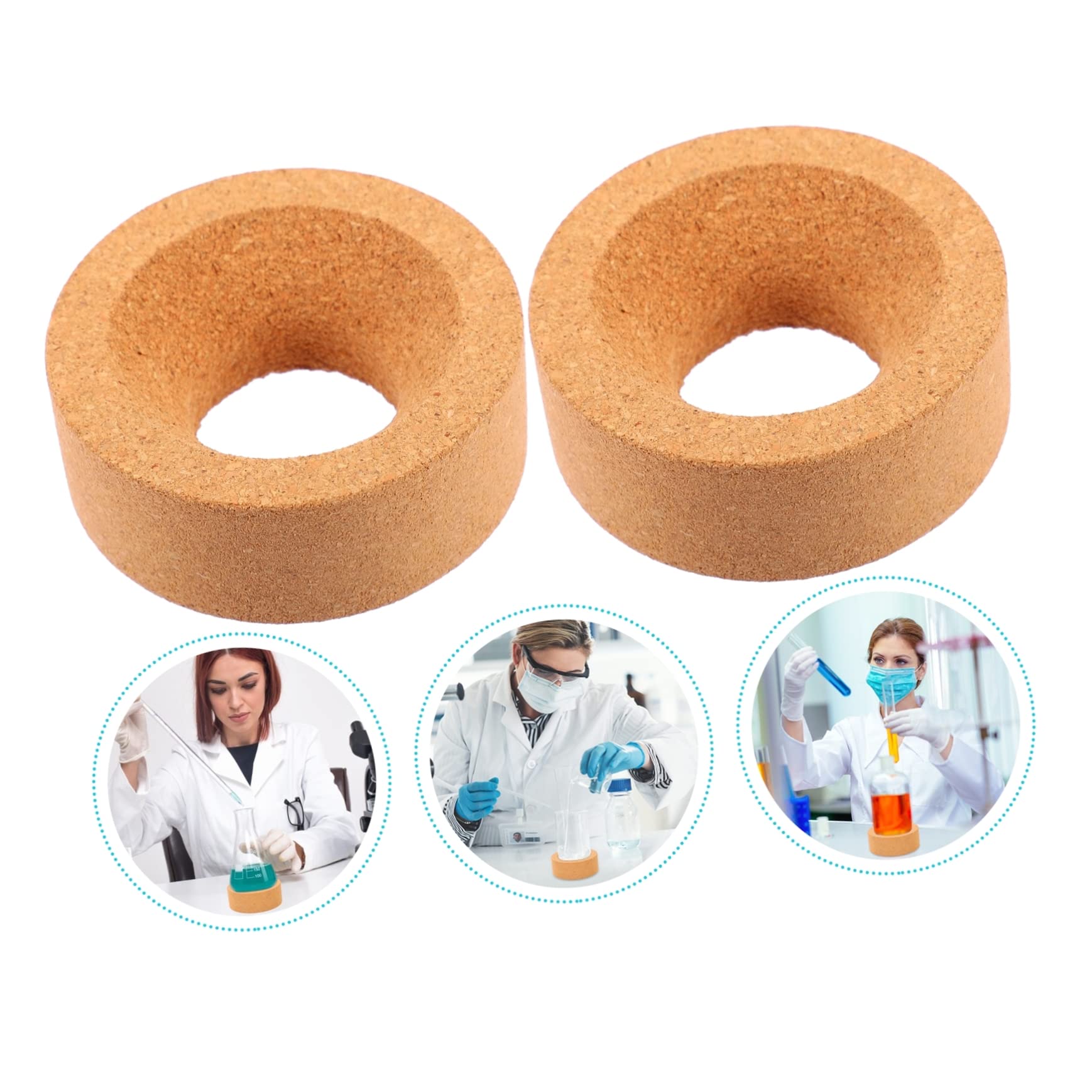 MUSISALY 2sets Flask Support Cork Wine Bottle Cork Holder Round Bottom Flask Holders Lab Pad 2pcs*2