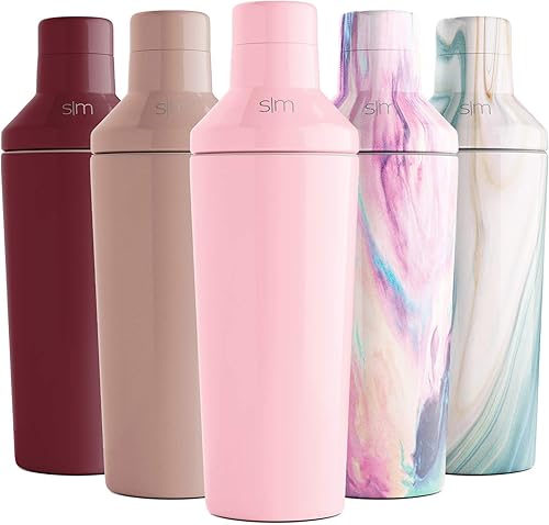 Simple Modern Coctelera de Martini con tapa de medida Jigger en juego de regalo  Mezclador Boston de acero inoxidable aislado al vacío  Compatible