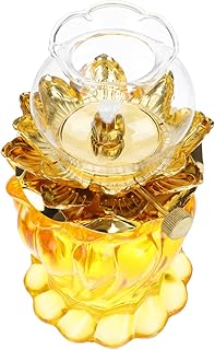 Oil Lamp Buddhist Worship Prayer Lamp Votive Candle Holder Tibetan Incense Holder Buddhist Supplies for Meditation Buddha Altar Yellow (Color : Yellow)