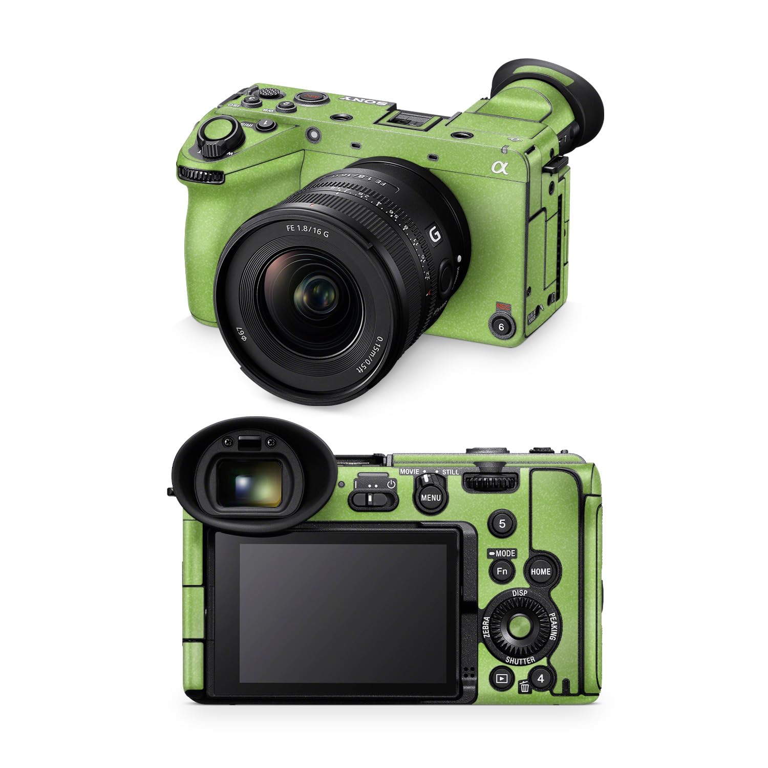 Glossy Glitter Camera Skin Compatible with Sony FX2 Digital Camera (2025) - Solid Lime Green - Premium 3M Vinyl Protective Wrap Decal Cover - Easy to Apply | Crafted in the USA by MightySkins