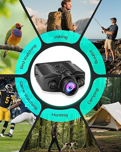 Miniatura 8 de Gafas de visión nocturna para adultos, pantalla HD de 3.99 pulgadas y recargable de 10000 mAh, prismáticos de visión nocturna 4K con tarjeta de 64