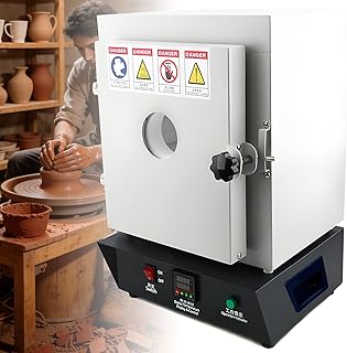 Ton Brennofen für Ton Keramik Zuhause,Maximale Temperatur 1150°c,Keramik-Kammer 15×15×20cm,1750W,Töpferofen für Industrielles Heizen,Formvorwärmung,Gipsformsintern