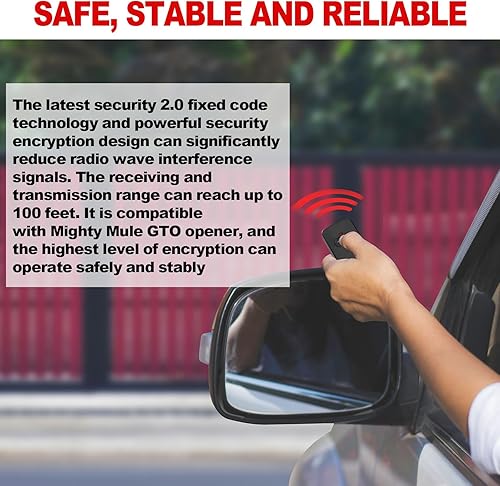 Miniatura 6 de Kingdder 4 unidades de control remoto de apertura de puerta compatible con Mighty Mule RB741 Control remoto de puerta compatible con GTO RB741FM135