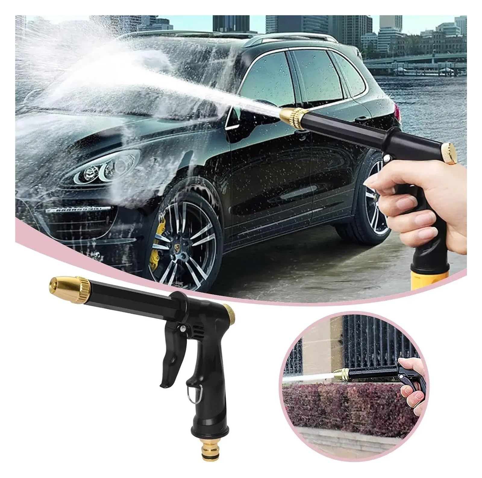 Pistola ad acqua ad alta pressione for la pulizia e l'irrigazione del giardino | Spruzzatore ad alta pressione per lavori di pulizia e irrigazione del giardino.