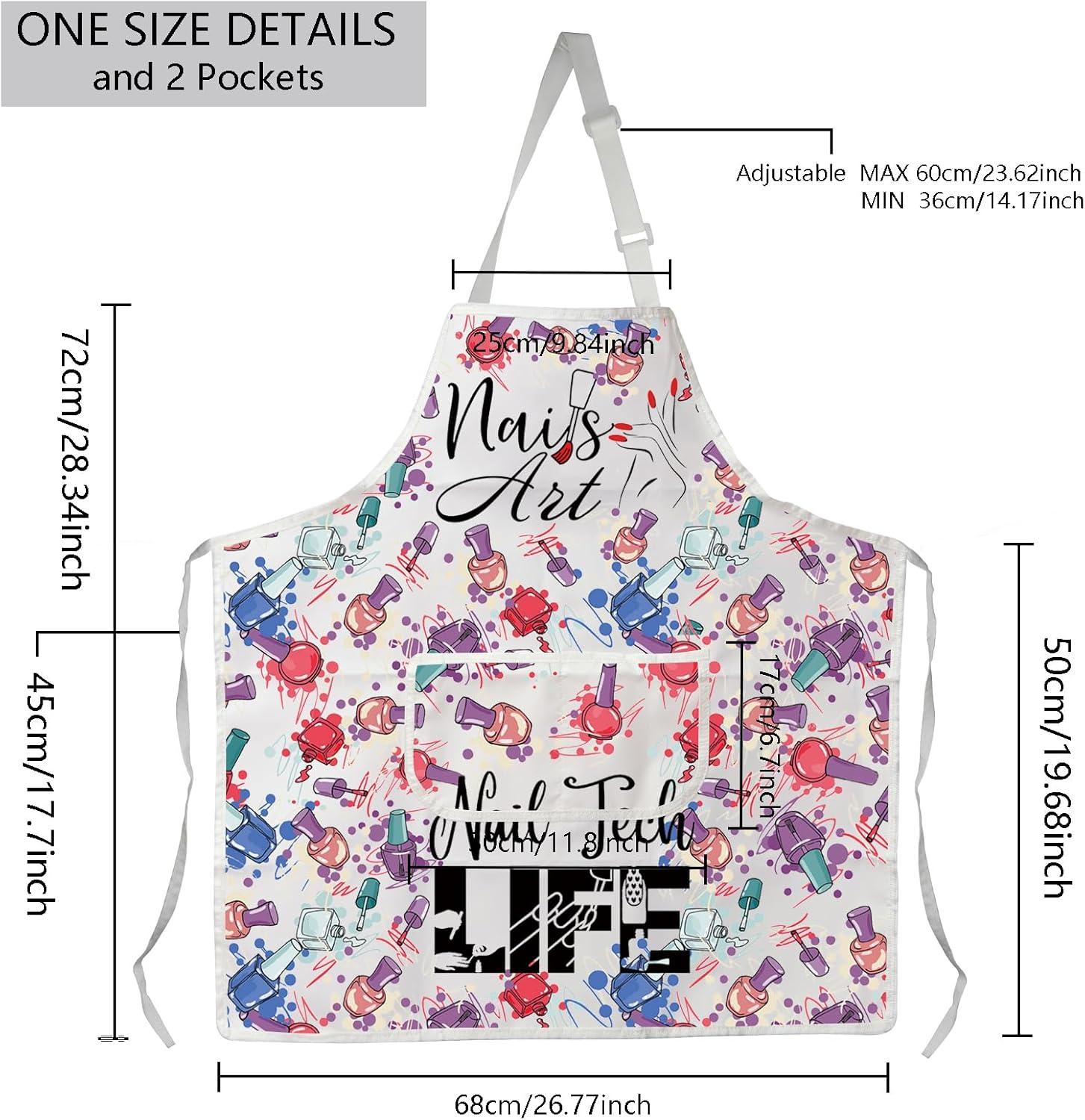 サロンエプロン ブラック | ネイリストのためのこだわり満載エプロン