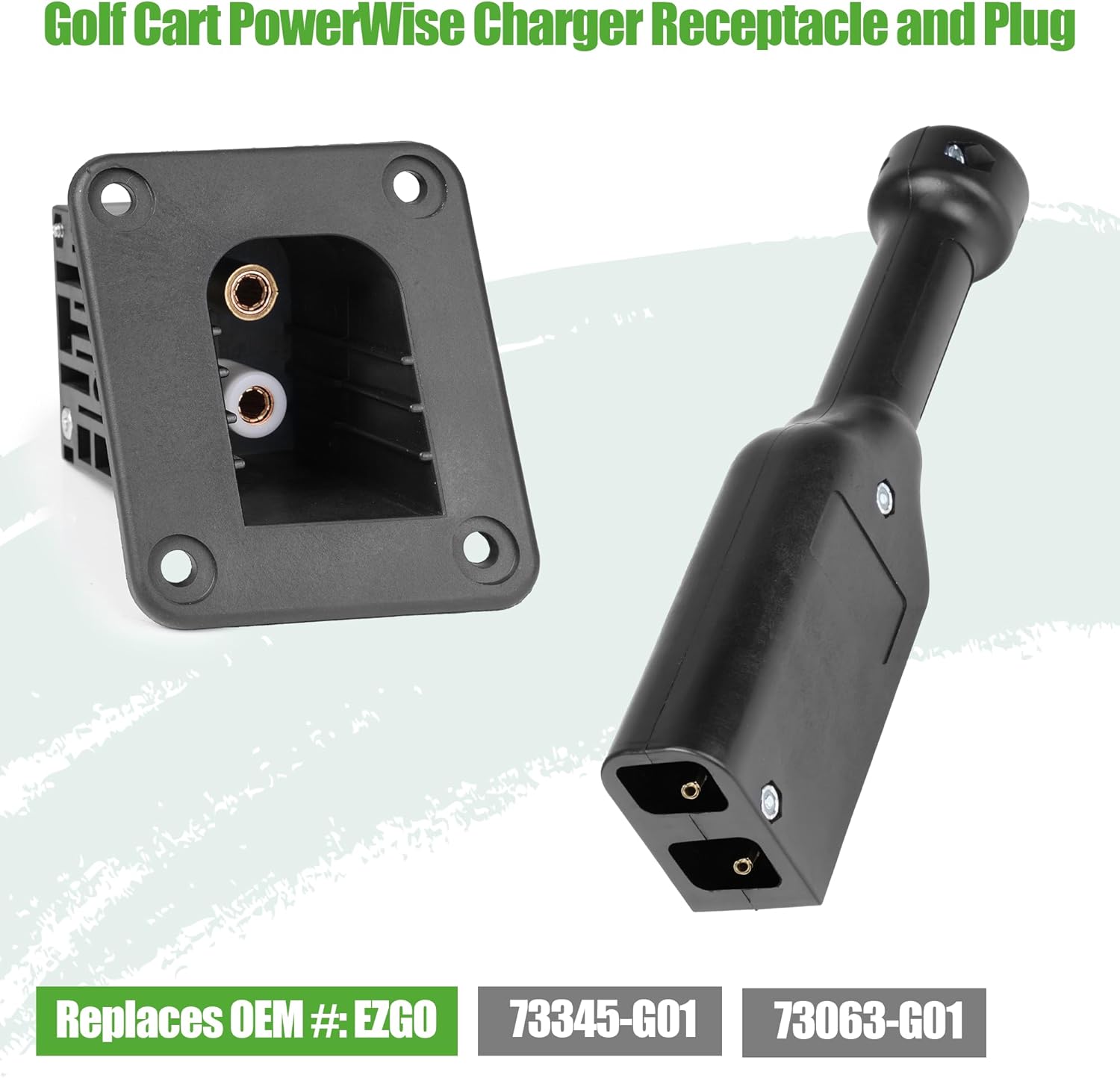 10L0L Golf Cart 36V PowerWise Charger Receptacle and Handle Plug, Charger Socket for EZGO TXT Medalist Golf Carts 1996 & Up 73345-G01 73063-G01