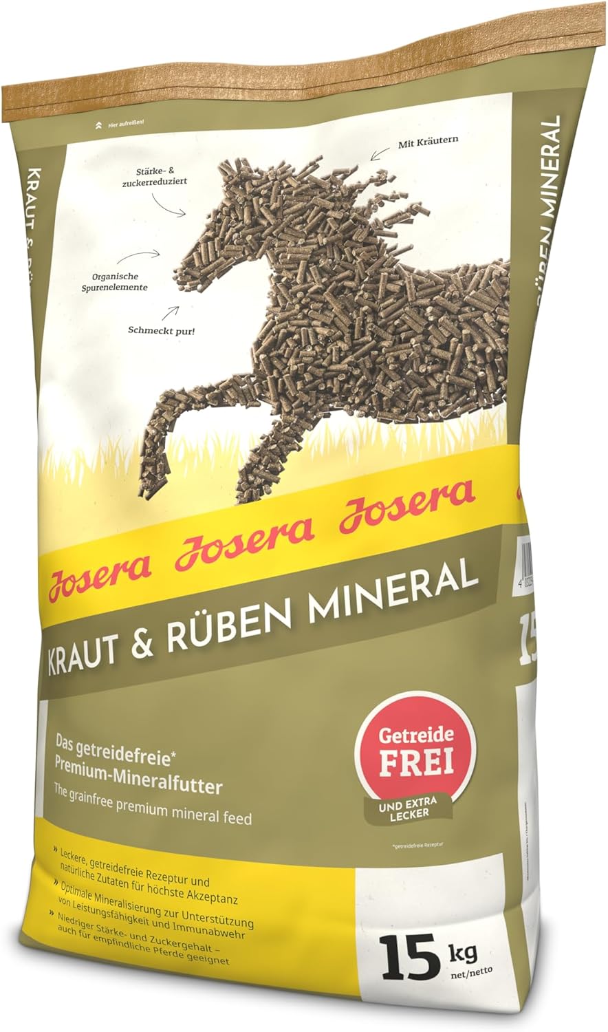 Josera Herb and Beet Mineral (1 x 15 kg) Premium Horse Feed Grain-Free Mineral Feed, Starch and Sugar Reduced, Pack of 1