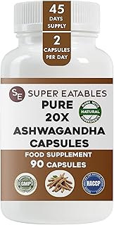 Ashwagandha 450mg, 90 Vegan Capsules 45 Day Supply, High-Strength 20:1 A...