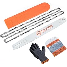 Savior 18 Inch Chainsaw Bar and Chain Combo .325" Pitch .050" Gauge, 72 Drive Links Replacement 180TXLBK095 584408 Chain Saw Bar, for Husqvarna 440, 455 Rancher, Jonsered, McCulloch 2 Chains+ 1 Bar