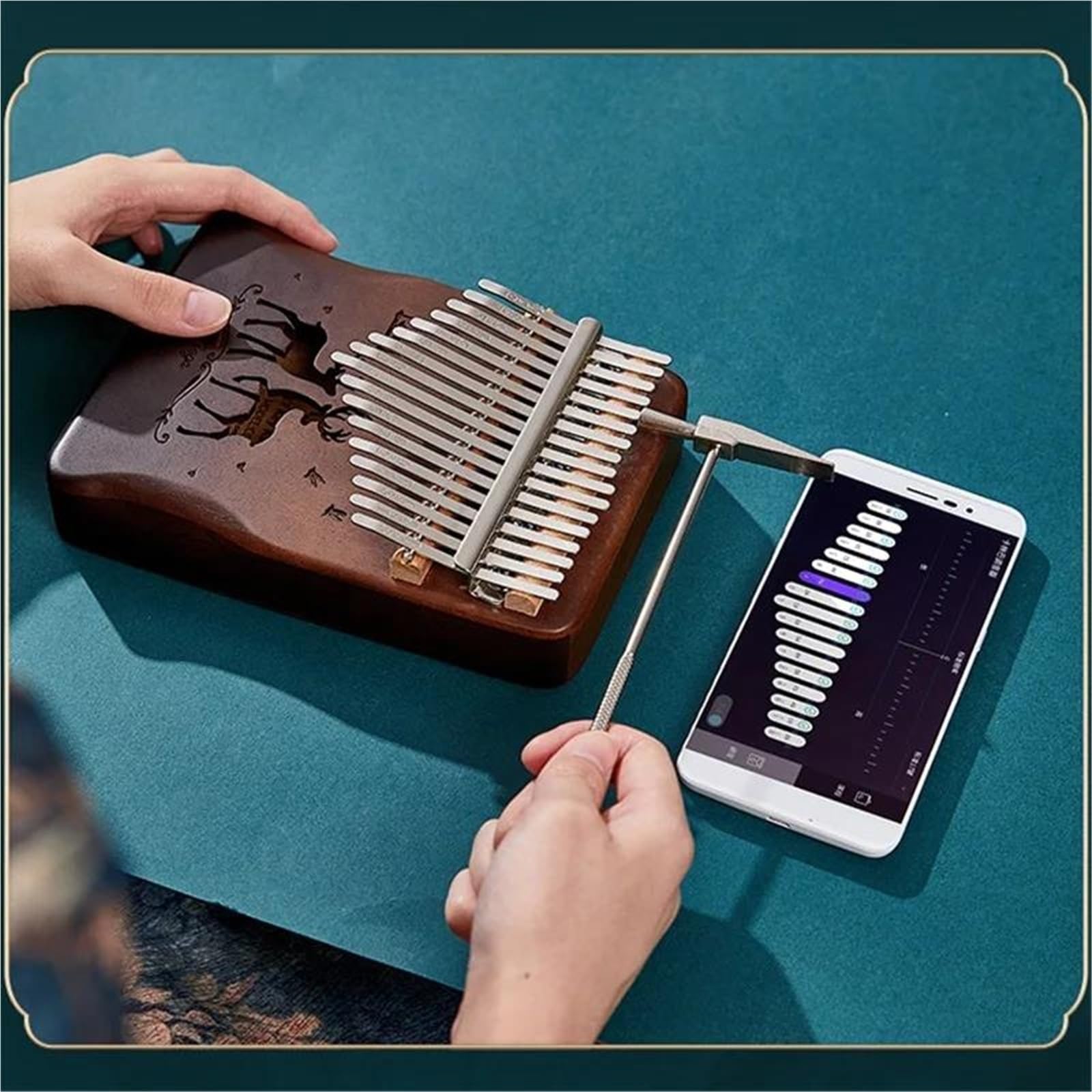 Kalimba 17 Klawiszy Akacja I Mahoń Kciuk Fortepian Palec Instrument Muzyczny Mini Przenośny Dla Początkujących Fortepian Profesjonalny Instrument(Brown)