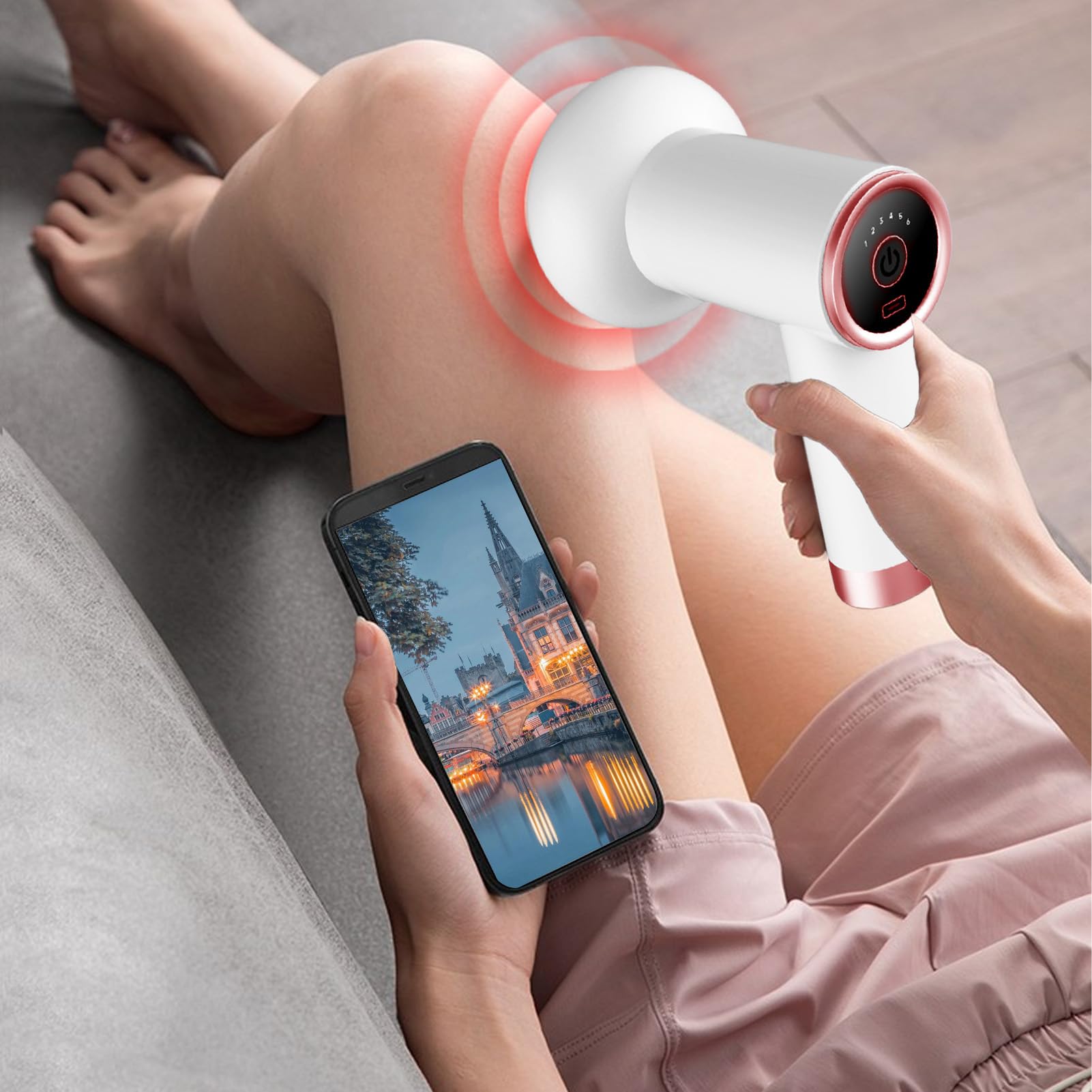 Masajeador de vientre para eliminar grasa, removedor de celulitis eléctrico de mano con 5 cabezales de rodillo intercambiables para esculpir el cuerpo, cuello, espalda, piernas, muslos, vientre