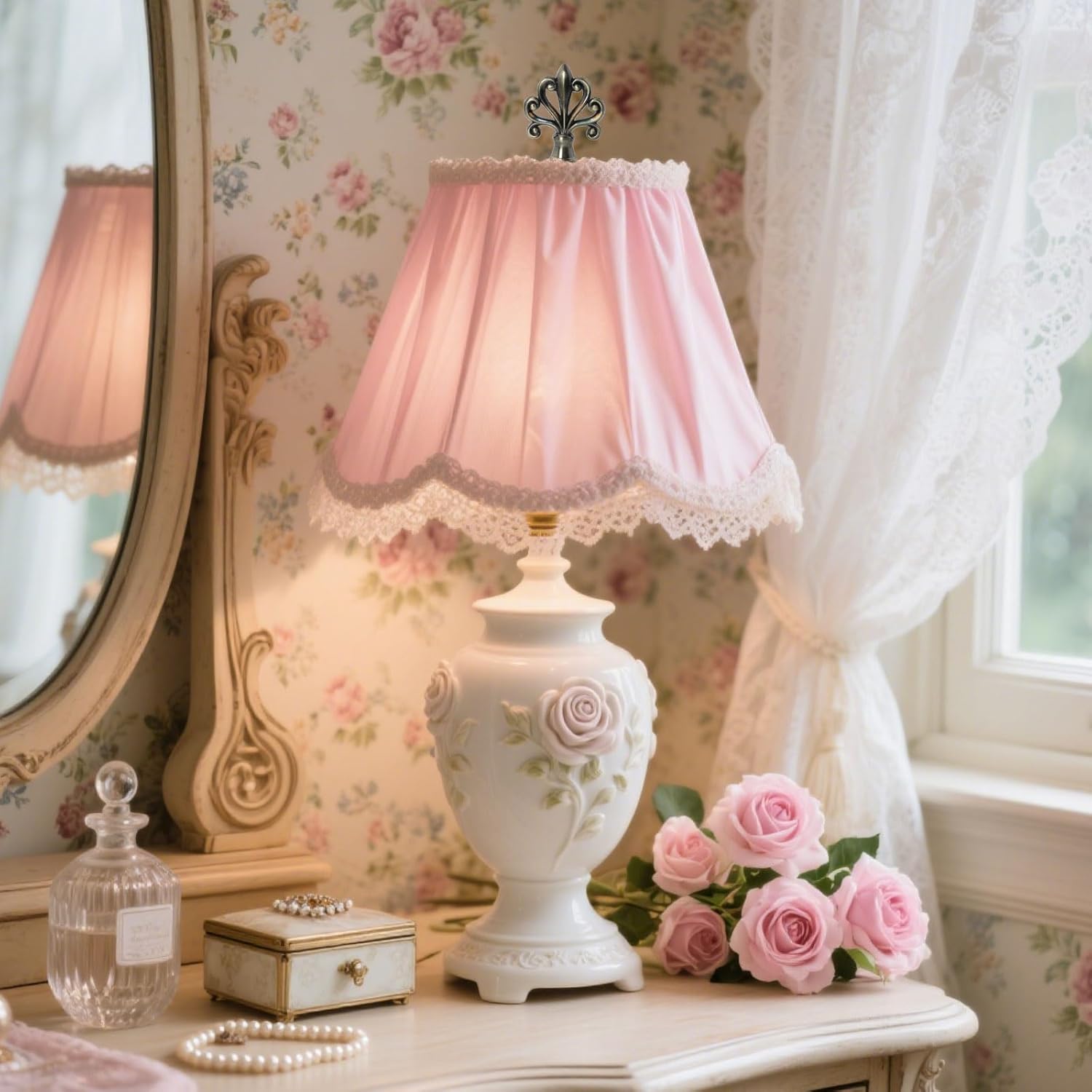 Finials for Lamps Antique Bronze Compatible with Thread 1/8" and 1/4-27 Lamp Finials Decorative Screw Cap for Replacement DIY Table or Floor Light Lampshade Holder Harp Adapter