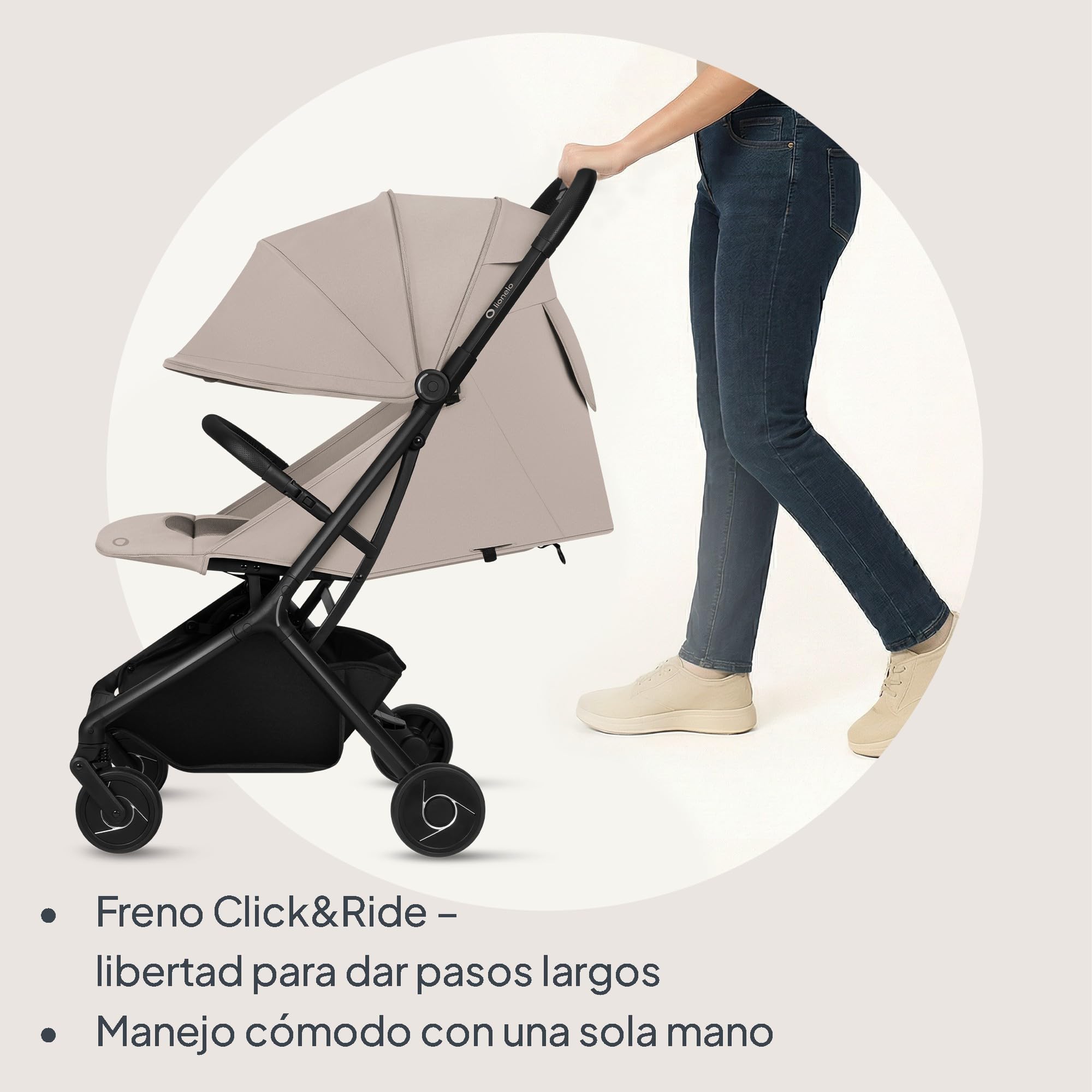 Lionelo Sia Silla de Paseo Ligera y Ultracompacta para Viaje, hasta 22 kg, Ultraligera 5,9 kg, Respaldo Reclinable Tumbado, Capota XXL Impermeable UPF50+ Impermeablee, Mosquitera, Hebilla magnética | Respaldo reclinable, capota XXL UPF50+, ruedas amortigu
