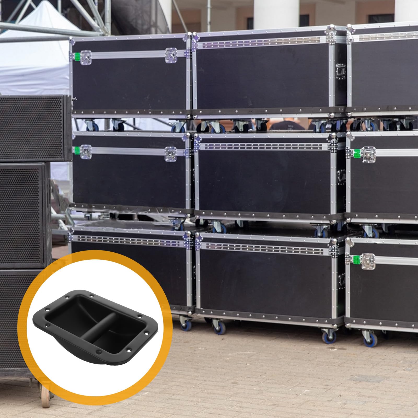 Hemobllo Mango de Hierro Negro para Altavoz de Gabinete, Ligero y Fácil de Instalar Asa de Repuesto para Manejo Cómodo en Equipo de Sonido