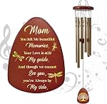 Mémorial Sympathie vent Chimes pour l'extérieur, Hummingbird vent chimes pour la perte d'une mère de père aimé pour le deuil/condolence/cadeau funèbre,32inch Bois, noir