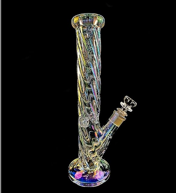 REANICE Glass Bong 14.4mm 30cm Smoking Water Pipes Handmade Thick Plating Bongs Hookah